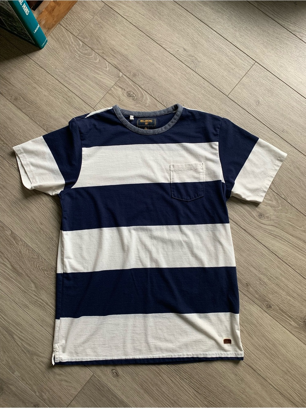 Billabong Surf Plus Navy & White Stripe Pocket Tee